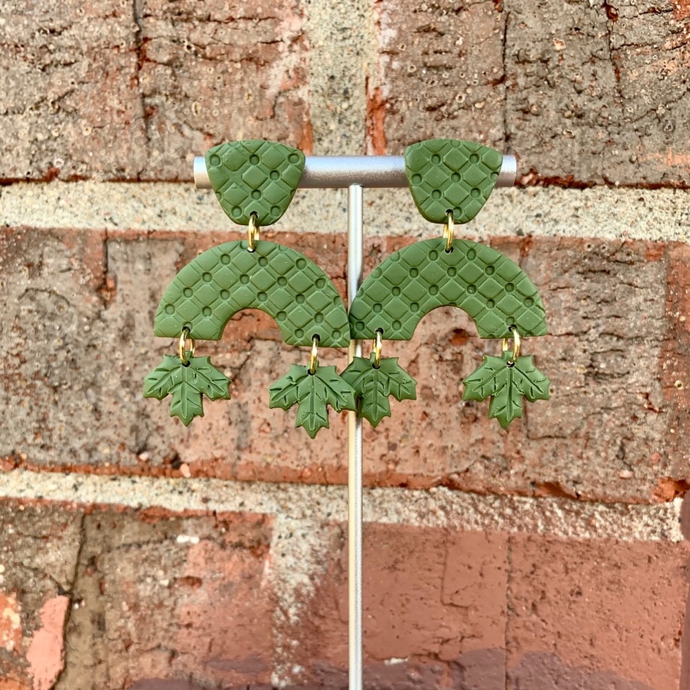 Handmade leaf earrings
